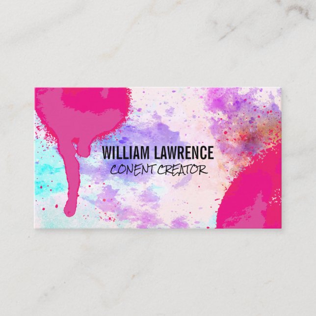 Tarjeta De Visita Pintado de pulverización rosa caliente | Fondo art (Anverso)