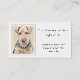 Tarjeta De Visita Pintado de Welsh Terrier - Arte de Perro Original.