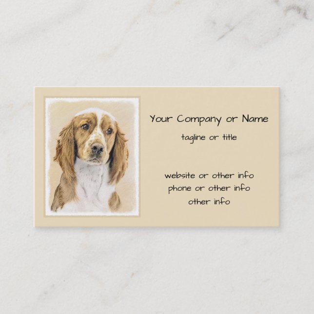 Tarjeta De Visita Pintado español de Springer galesa - Arte de perro (Anverso)