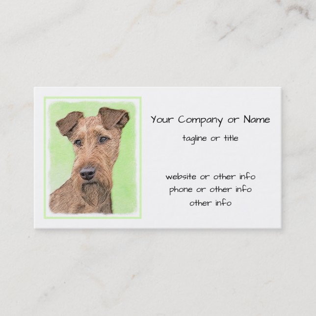 Tarjeta De Visita Pintado irlandés de Terrier - Arte original de per (Anverso)