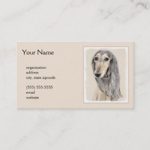Tarjeta De Visita Pintado Saluki (Amanecer) - Arte Perro Original Cu
