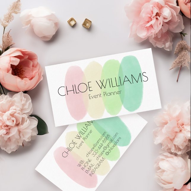 Tarjeta De Visita Pintado suave de paño abstracto Pincel acuarela (Soft Pastel Painting Abstract Brushstrokes Watercolor Business Card
)