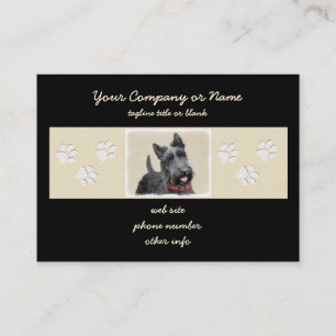 Tarjeta De Visita Pintado Terrier Escocés - Arte Perro Original