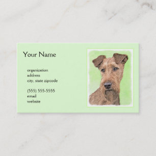 Tarjeta De Visita Pintado Terrier Irlandés - Arte de Perro Original.