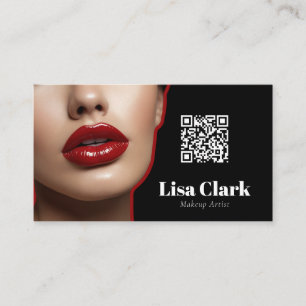 Tarjeta De Visita Pintalabios Rojo Gloss Chic Artista de Maquillaje 