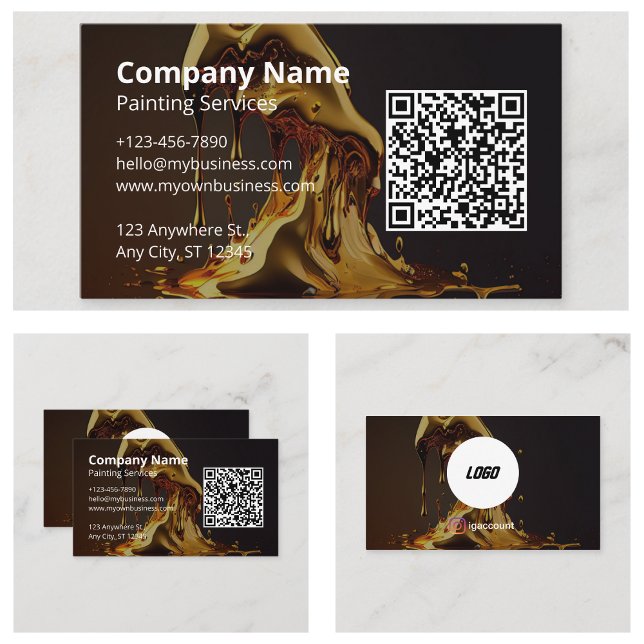 Tarjeta De Visita Pintando código QR (Painting QR Code Business Cards)