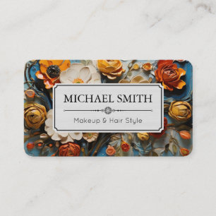 Tarjeta De Visita Pintando Floral Elegante Moderno