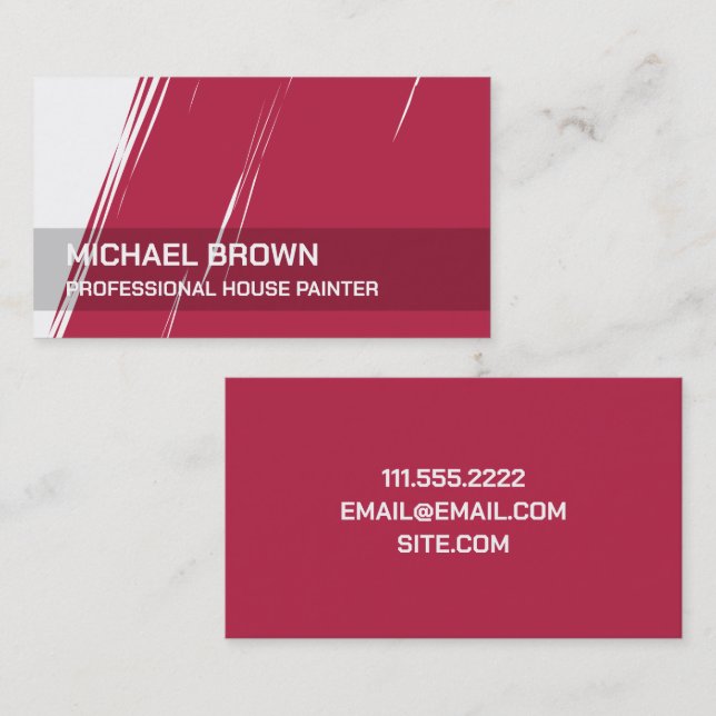 Tarjeta De Visita Pintando un pintor profesional magenta (Anverso / Reverso)