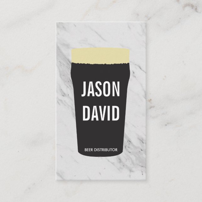 Tarjeta De Visita Pintar de cerveza de mármol (Anverso)