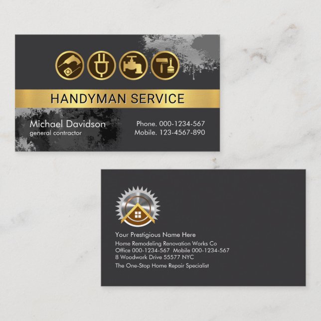 Tarjeta De Visita Pintar La Placa En Las Capas Gris (Anverso / Reverso)