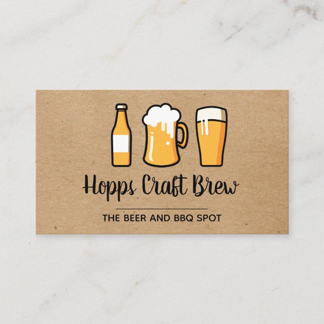 Tarjeta De Visita Pintas de cervezas (Anverso)