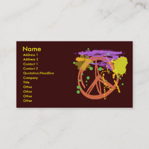 TARJETA DE VISITA PINTE EL SIGNO DE LA PAZ DE LA SALPICADURA
