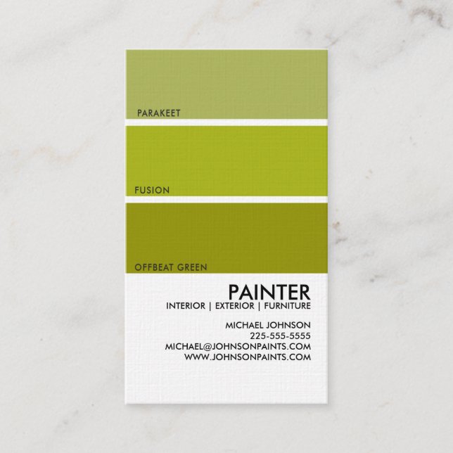 Tarjeta De Visita Pinte Swatch (Anverso)