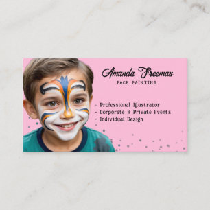 Tarjeta De Visita Pintor de artista moderno rosa y Fiesta negro