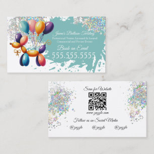 Tarjeta De Visita Pintor de caras Pintor de caras Torcedor de globos