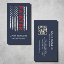 Pintor de código QR azul bandera americana