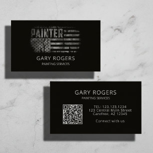 Tarjeta De Visita Pintor de código QR bandera americana