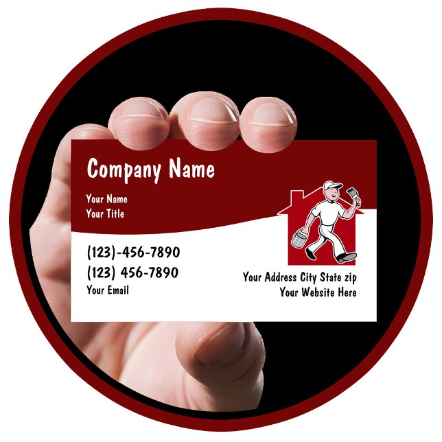 Tarjeta De Visita Pintor de la casa moderna (House Painter Business Cards)