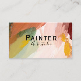 Tarjeta De Visita Pintor de pintura al óleo abstracto y estudio de a