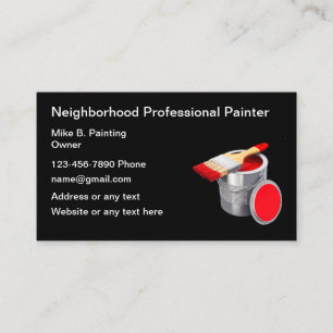 Tarjeta De Visita Pintor Profesional Brocha De Pintura Y Lata De Pin