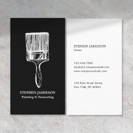 Tarjeta De Visita Pintor y Decorador Moderno Minimalista Negro Blanc
