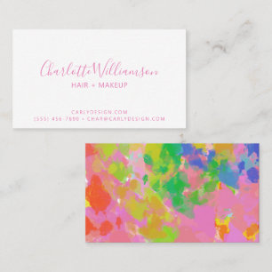 Tarjeta De Visita Pintura abstracta colorida de arcoíris con guión r