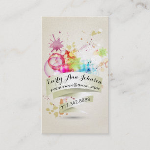 Tarjeta De Visita Pintura abstracta y diseño geométrico