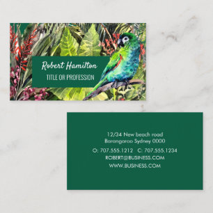 Tarjeta De Visita Pintura acuarela del loro macaico de Hahn