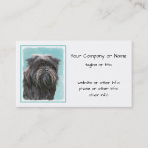 Tarjeta De Visita Pintura Affenpinscher - Arte Perro Original Cuto