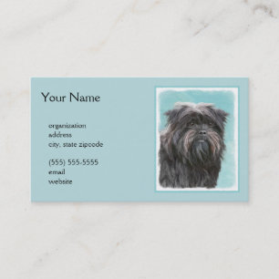 Tarjeta De Visita Pintura Affenpinscher - Arte Perro Original Cuto