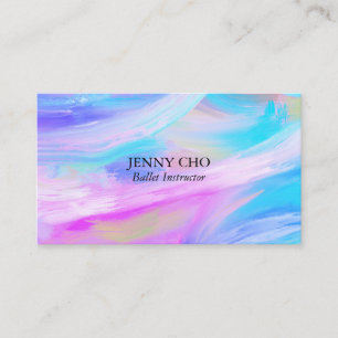 Tarjeta De Visita Pintura al óleo púrpura azul minimalista