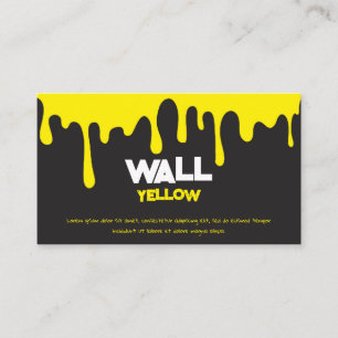 Tarjeta De Visita Pintura Amarilla Goteando Miel Derretida Tinta Sal