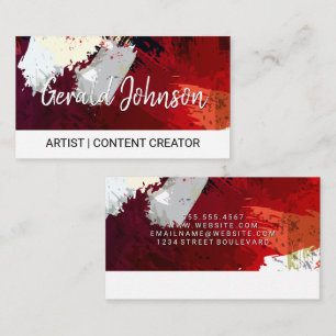 Tarjeta De Visita Pintura artística cepillado   Consultor   Artista