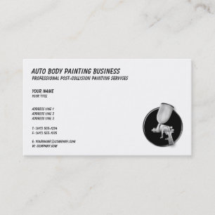 Tarjeta De Visita Pintura automática de cuerpo   Blanco negro clásic