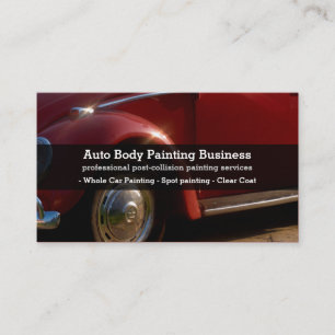 Tarjeta De Visita Pintura automática de cuerpo   Coche rojo