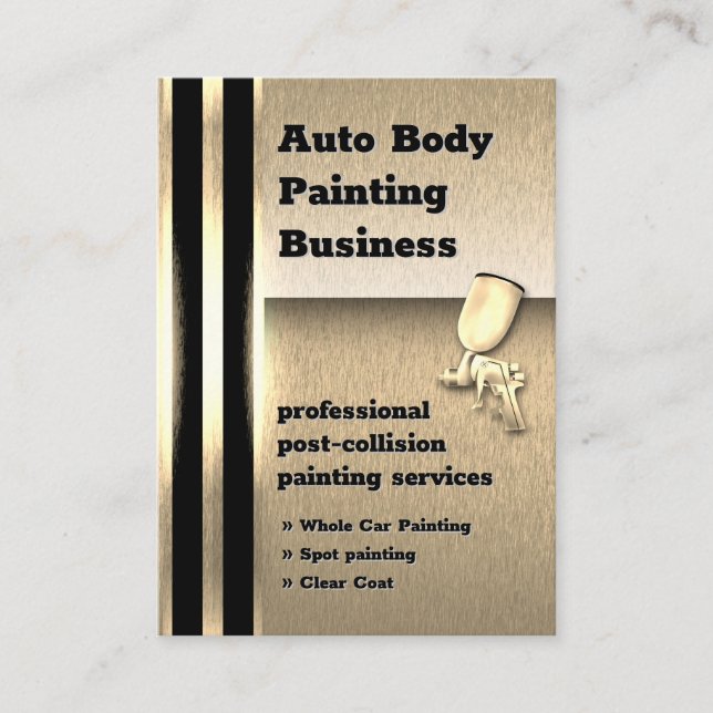 Tarjeta De Visita Pintura automática de cuerpo metal dorado | Profes (Anverso)