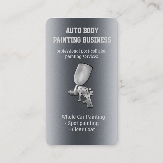 Tarjeta De Visita Pintura automática de cuerpo | Moderno (Anverso)