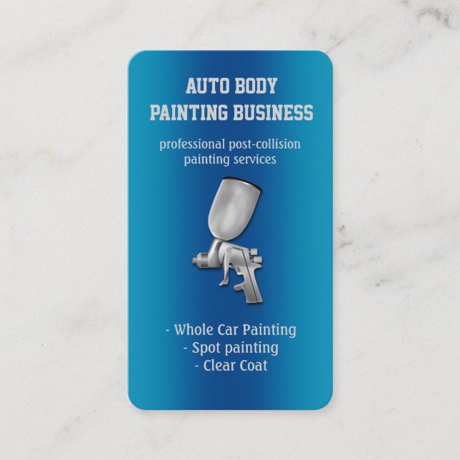 Tarjeta De Visita Pintura automática de cuerpo | Moderno (Anverso)
