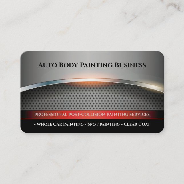 Tarjeta De Visita Pintura automática de cuerpo | Moderno (Anverso)