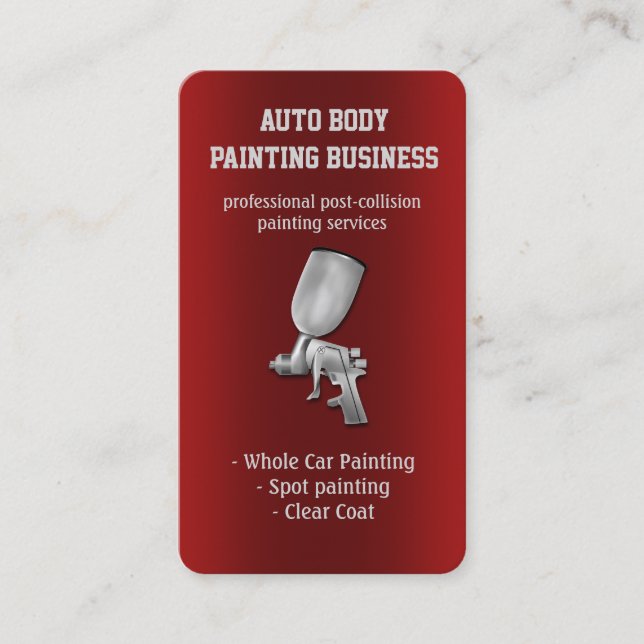 Tarjeta De Visita Pintura automática de cuerpo | Moderno (Anverso)