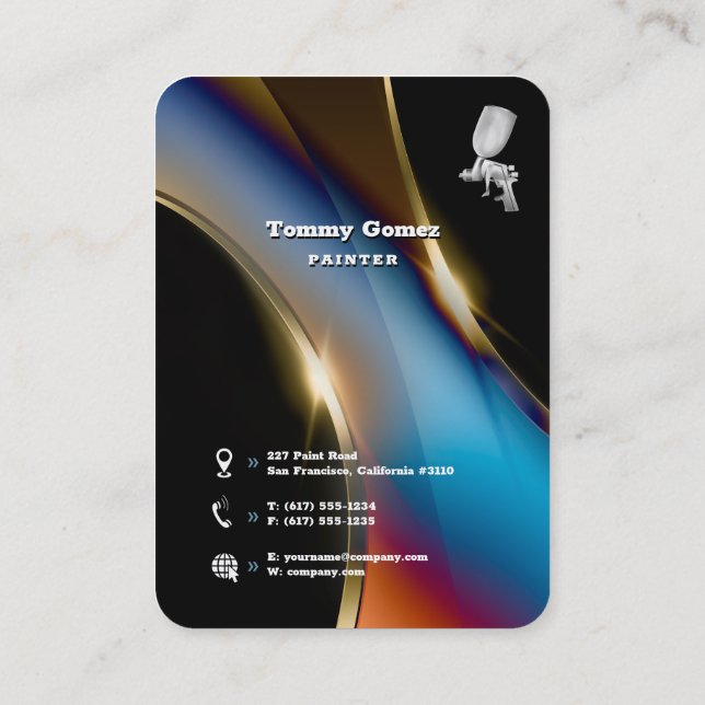 Tarjeta De Visita Pintura automática de cuerpo | Profesional (Reverso)