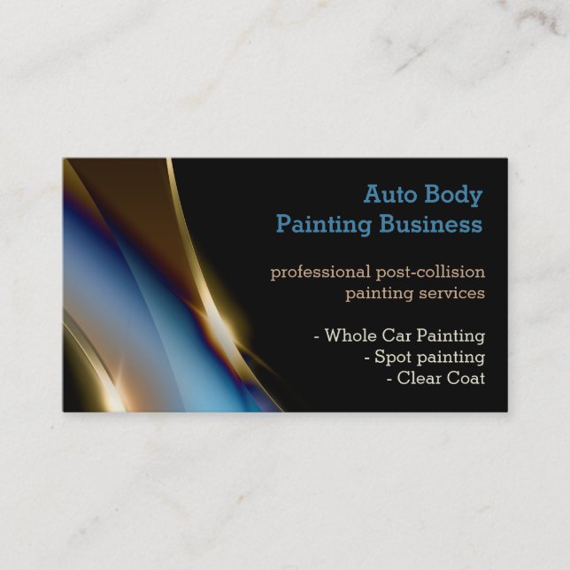 Tarjeta De Visita Pintura automática de cuerpo | Profesional (Anverso)