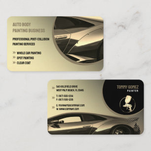 Tarjeta De Visita Pintura automática de cuerpo   Profesional Moderno