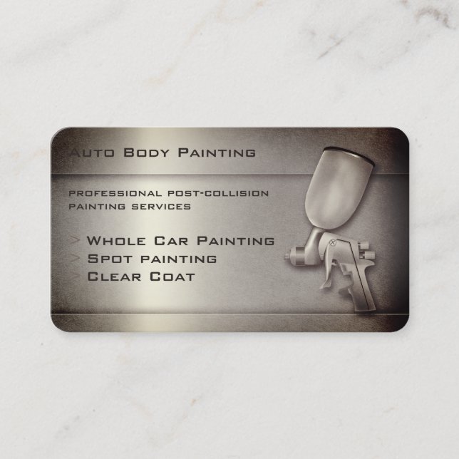 Tarjeta De Visita Pintura automática de cuerpo profesional | Sepia (Anverso)