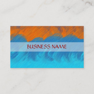 Tarjeta De Visita Pintura azul naranja Resumen Art. 8