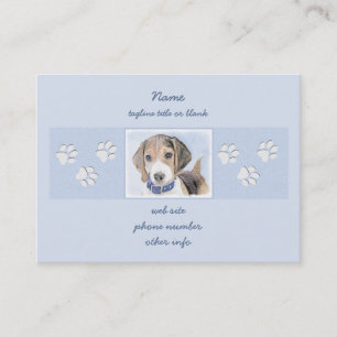 Tarjeta De Visita Pintura Beagle - Arte Perro Original Cuto