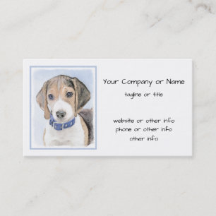 Tarjeta De Visita Pintura Beagle - Arte Perro Original Cuto