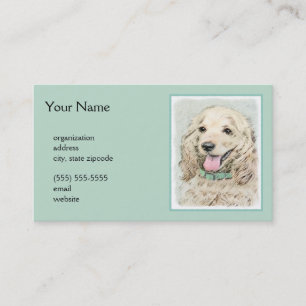 Tarjeta De Visita Pintura Buff de Cocker Spaniel - Arte Perro Origin