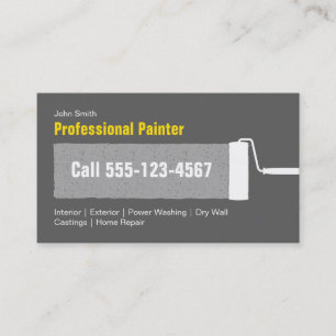 Tarjeta De Visita Pintura casera profesional gris de encargo