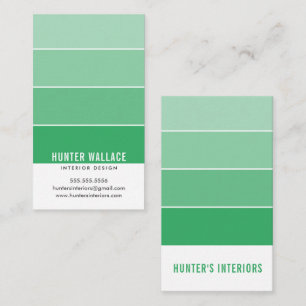 Tarjeta De Visita PINTURA CHIP interiores modernos color verde oscur